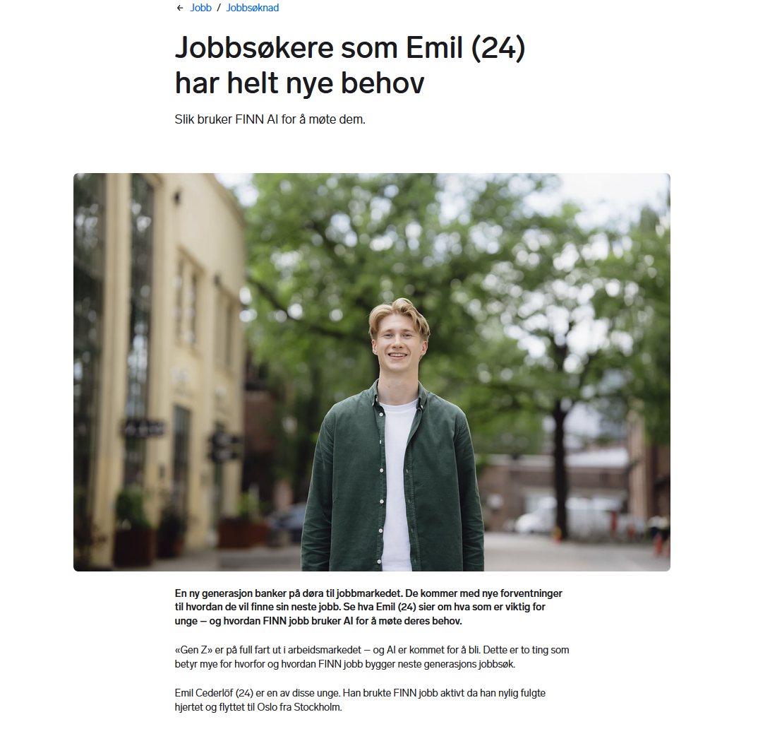 Sak om nye jobbsøkerbehov, publisert på FINN.no